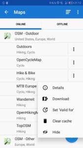 Locus Map - buton download hartă