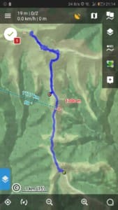 Locus Map - afișare traseu salvat