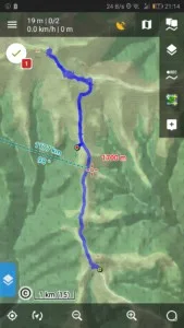 Locus Map - afișare traseu salvat