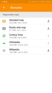 OsmAnd - descărcare hărți