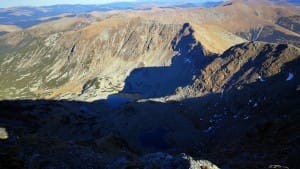 Vedere de pe vârf - Lacurile Mândra, Roșiile și lacul Lung
