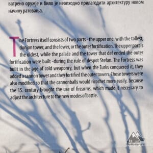 Panou informativ - cetatea Golubac